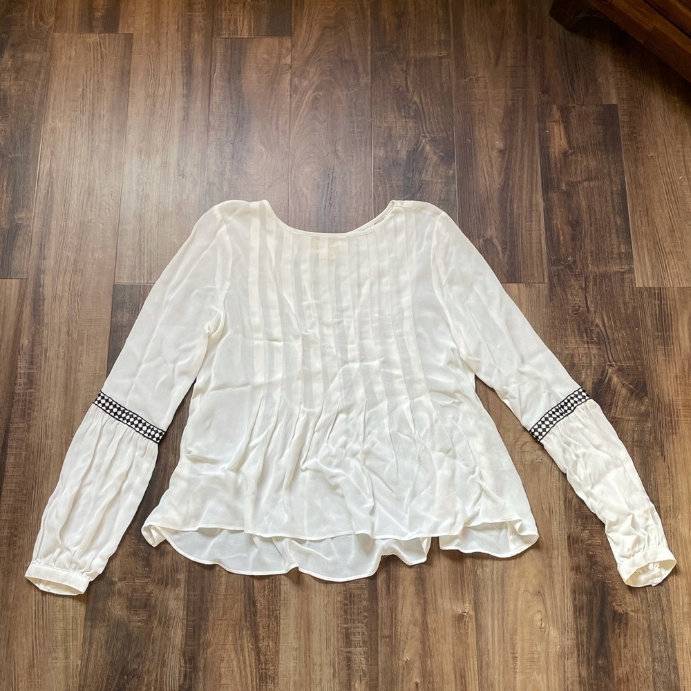 Nicole Miller White + Black Blouse